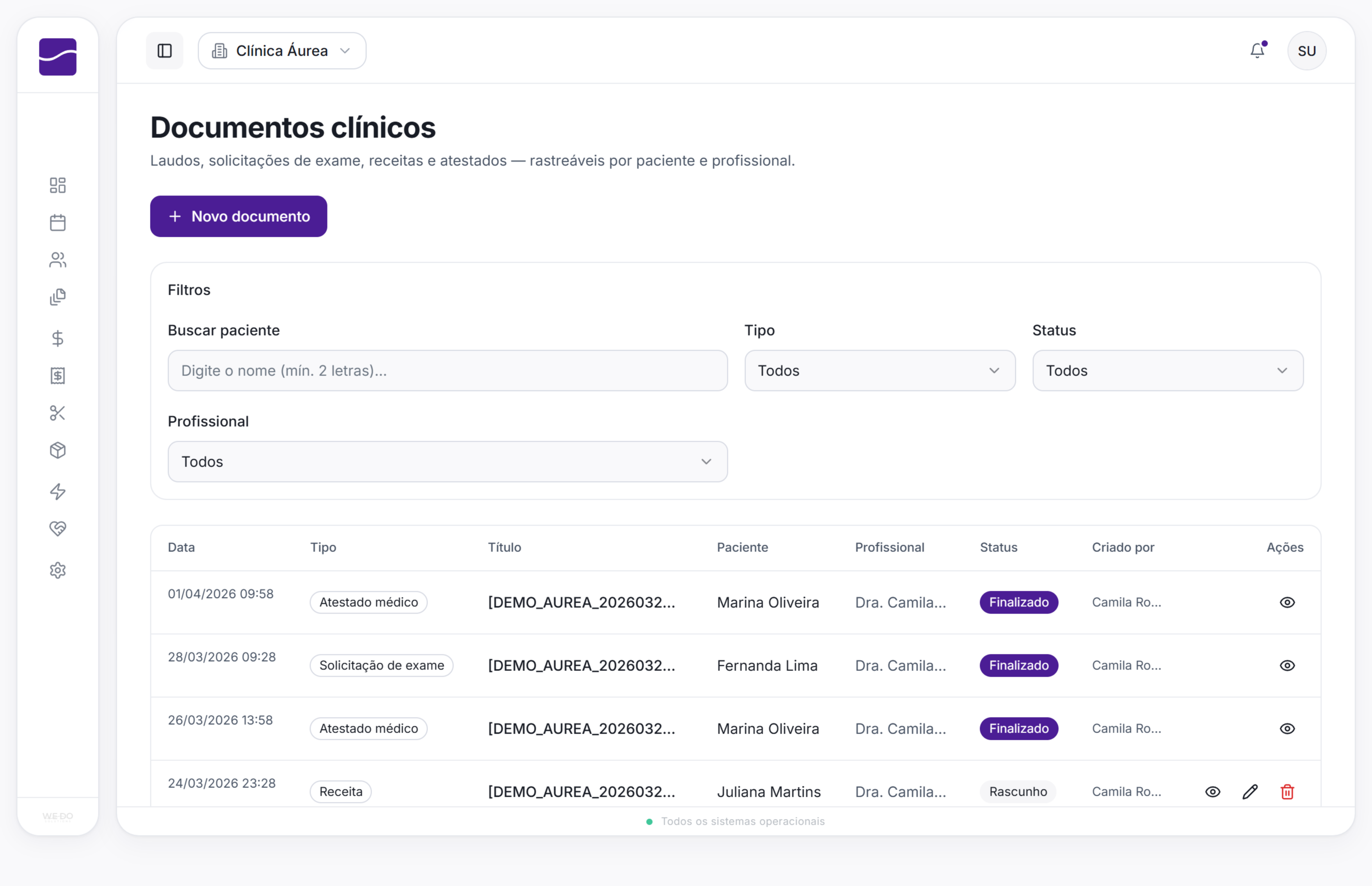 Prontuário digital e documentos clínicos, TeclaHub
